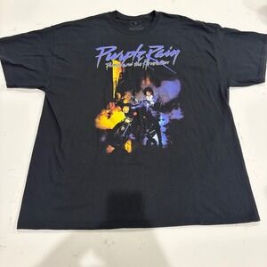 Prince Purple Rain Graphic T-Shirt Mens 2XL Black Official Estate Merchandise